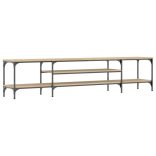 sonoma tölgy színű szerelt fa és vas TV-szekrény 201x35x45 cm