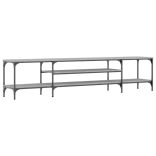 szürke sonoma színű szerelt fa és vas TV-szekrény 201x35x45 cm