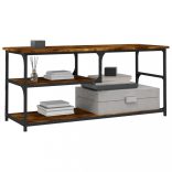 füstös tölgy színű szerelt fa és acél TV-szekrény 103x38x46,5cm