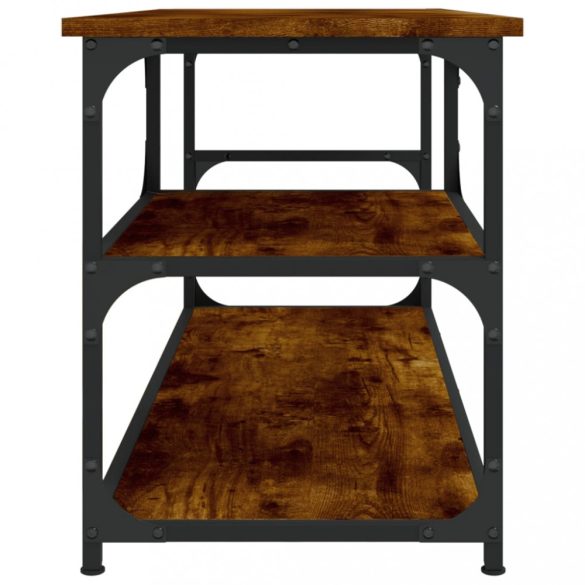 füstös tölgy színű szerelt fa és acél TV-szekrény 103x38x46,5cm