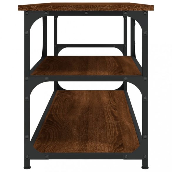 barna tölgy színű szerelt fa és acél TV-szekrény 103x38x46,5 cm