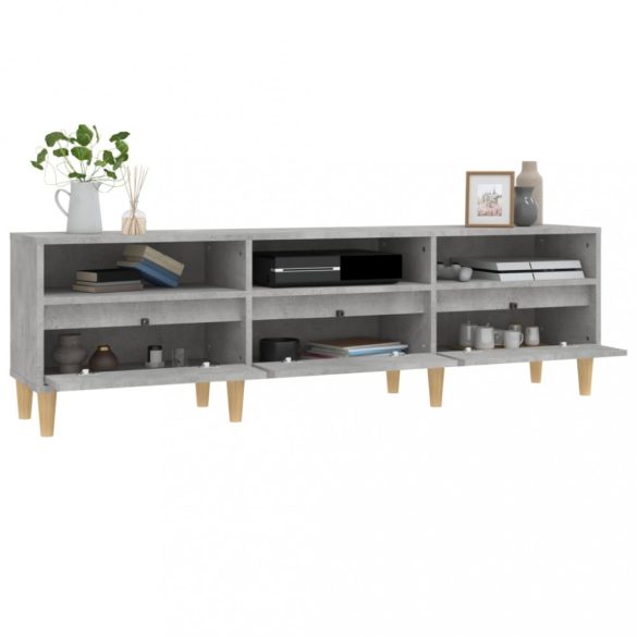 betonszürke szerelt fa TV-szekrény 150x30x44,5 cm