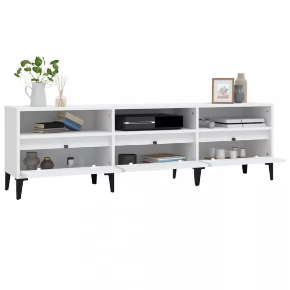 fehér szerelt fa TV-szekrény 150 x 30 x 44,5 cm