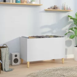 fehér szerelt fa hanglemezszekrény 74,5x38x48 cm