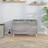 szürke sonoma színű szerelt fa hanglemezszekrény 74,5x38x48 cm