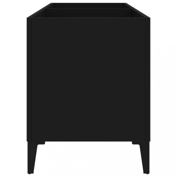 fekete szerelt fa hanglemezszekrény 74,5x38x48 cm