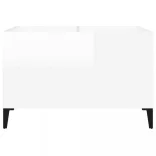 magasfényű fehér szerelt fa hanglemezszekrény 74,5x38x48 cm