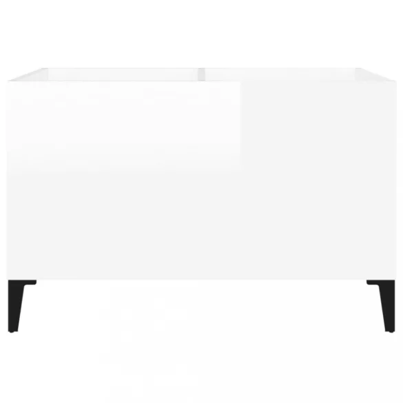 magasfényű fehér szerelt fa hanglemezszekrény 74,5x38x48 cm