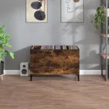 füstös tölgy színű szerelt fa hanglemezszekrény 74,5x38x48 cm