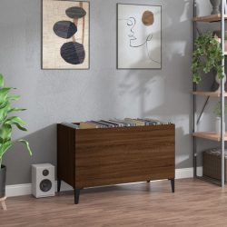   barna tölgyszínű szerelt fa hanglemezszekrény 74,5x38x48 cm