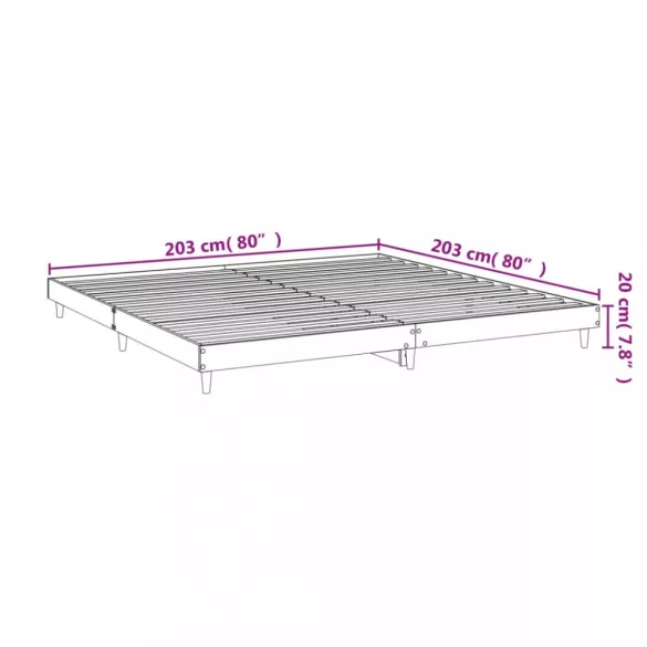 fehér szerelt fa ágykeret 200 x 200 cm