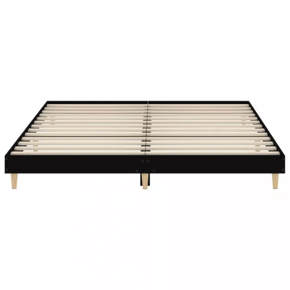 fekete szerelt fa ágykeret 200 x 200 cm
