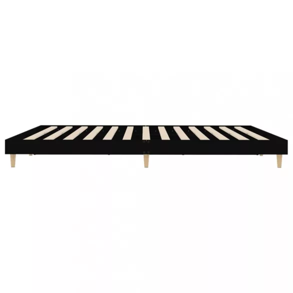 fekete szerelt fa ágykeret 200 x 200 cm