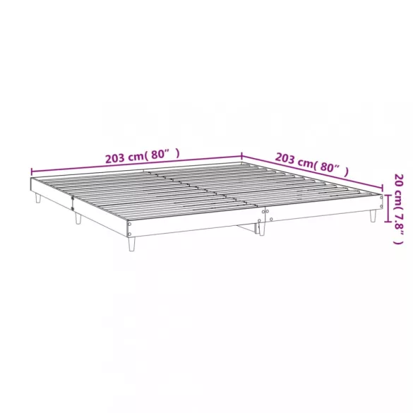 fekete szerelt fa ágykeret 200 x 200 cm