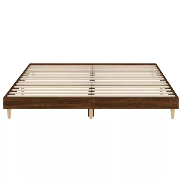 barna tölgy színű szerelt fa ágykeret matrac nélkül 120x200 cm