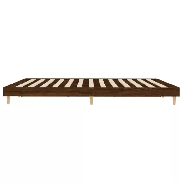 barna tölgy színű szerelt fa ágykeret matrac nélkül 120x200 cm