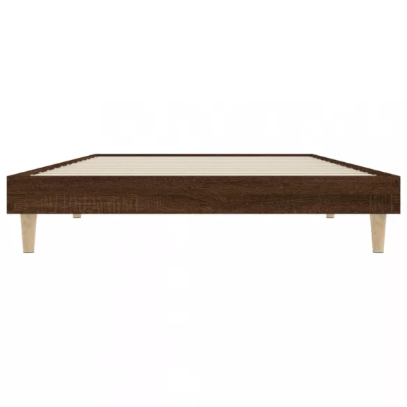 barna tölgy színű szerelt fa ágykeret matrac nélkül 90x200 cm