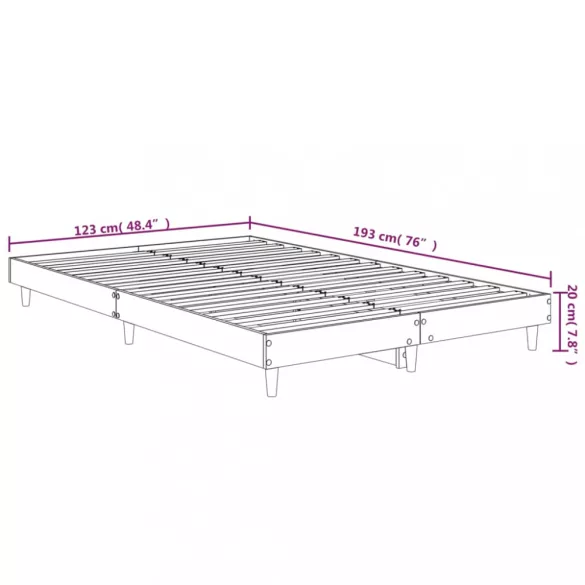 barna tölgy színű szerelt fa ágykeret matrac nélkül 120x190 cm