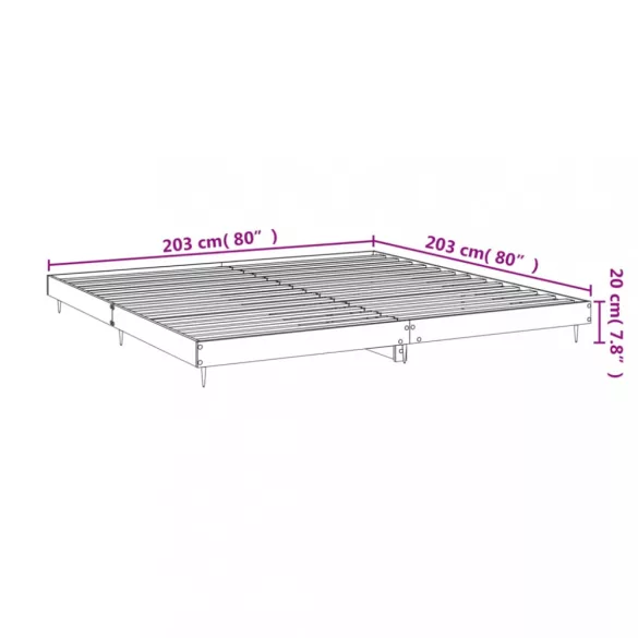 fekete szerelt fa ágykeret 200 x 200 cm