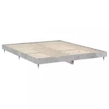 betonszürke szerelt fa ágykeret 200 x 200 cm