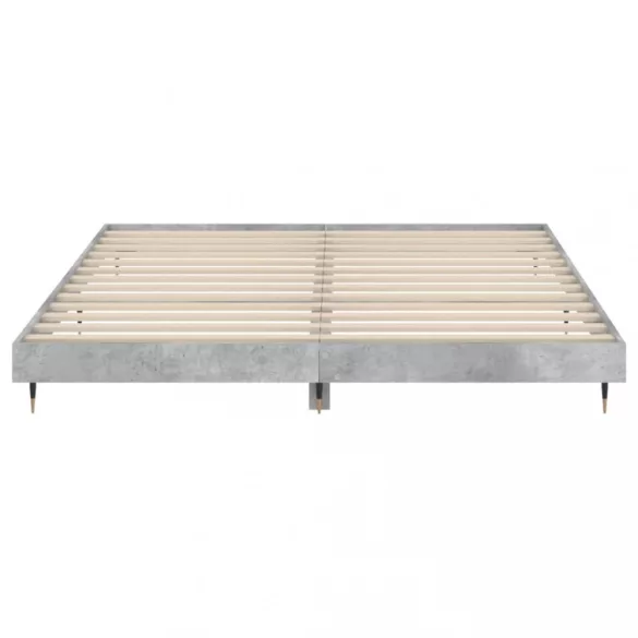 betonszürke szerelt fa ágykeret 200 x 200 cm