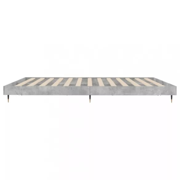 betonszürke szerelt fa ágykeret 200 x 200 cm
