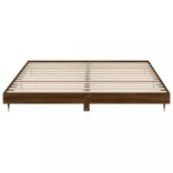 barna tölgy színű szerelt fa ágykeret matrac nélkül 200x200 cm
