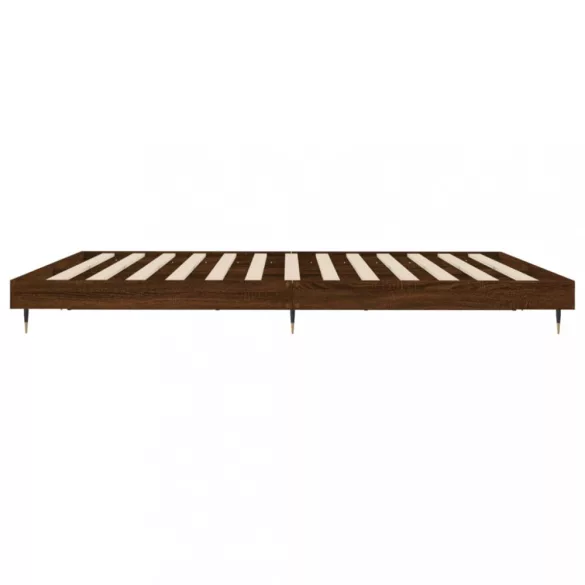 barna tölgy színű szerelt fa ágykeret matrac nélkül 200x200 cm