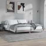szürke sonoma színű szerelt fa ágykeret matrac nélkül 160x200cm