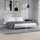 szürke sonoma színű szerelt fa ágykeret matrac nélkül 160x200cm