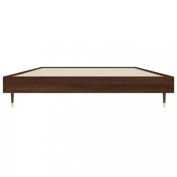 barna tölgy színű szerelt fa ágykeret matrac nélkül 100x200 cm