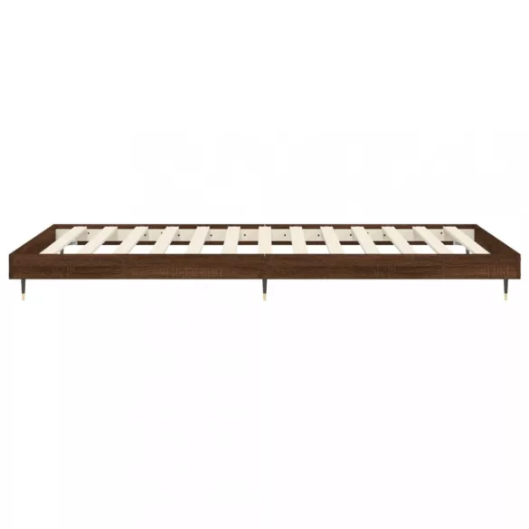 barna tölgy színű szerelt fa ágykeret matrac nélkül 100x200 cm