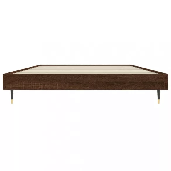 barna tölgy színű szerelt fa ágykeret matrac nélkül 90x200 cm