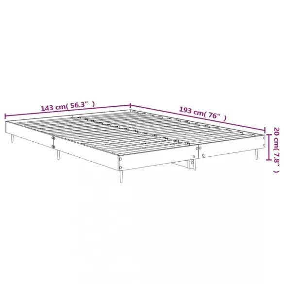 fehér szerelt fa ágykeret 140x190 cm