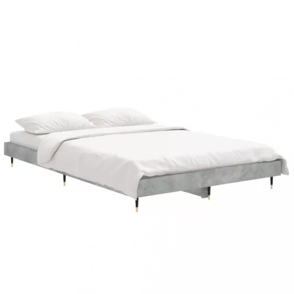 betonszürke szerelt fa ágykeret 120 x 190 cm