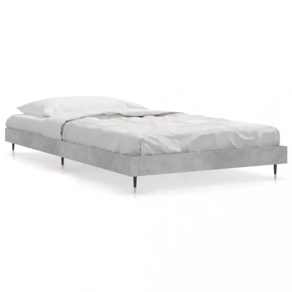 betonszürke szerelt fa ágykeret 90 x 190 cm