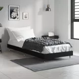 fekete szerelt fa ágykeret 75 x 190 cm