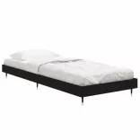 fekete szerelt fa ágykeret 75 x 190 cm