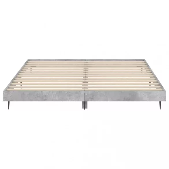betonszürke szerelt fa ágykeret 200 x 200 cm