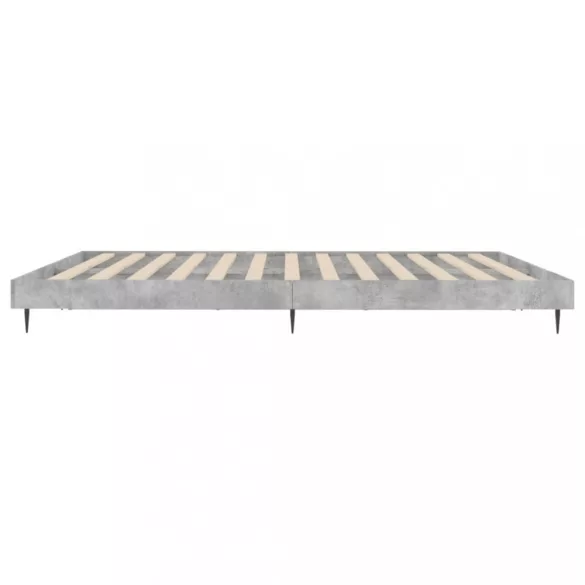betonszürke szerelt fa ágykeret 200 x 200 cm