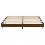 barna tölgy színű szerelt fa ágykeret matrac nélkül 200x200 cm