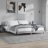 szürke sonoma színű szerelt fa ágykeret matrac nélkül 160x200cm