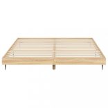 sonoma tölgy színű szerelt fa ágykeret matrac nélkül 140x200 cm