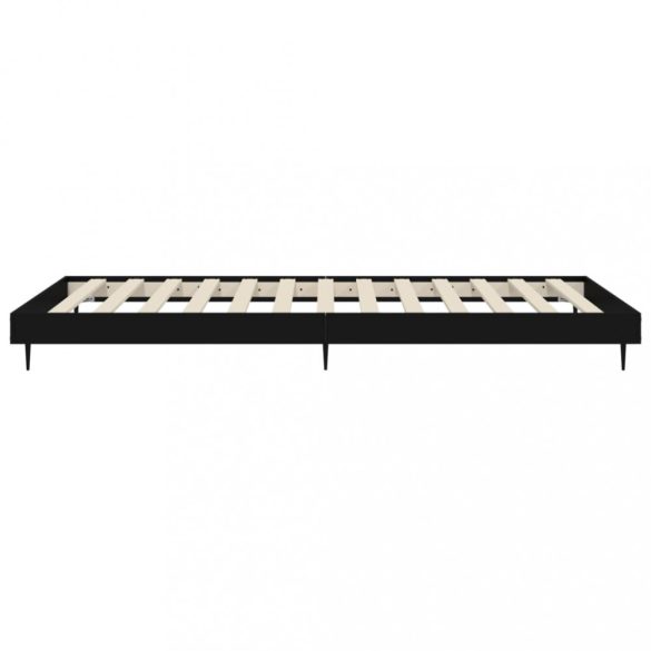 fekete szerelt fa ágykeret 100 x 200 cm