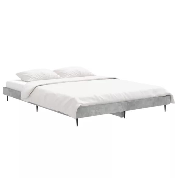 betonszürke szerelt fa ágykeret 140x190 cm