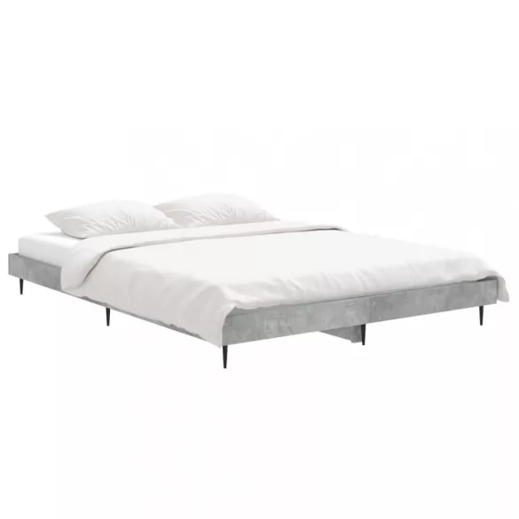 betonszürke szerelt fa ágykeret 135 x 190 cm