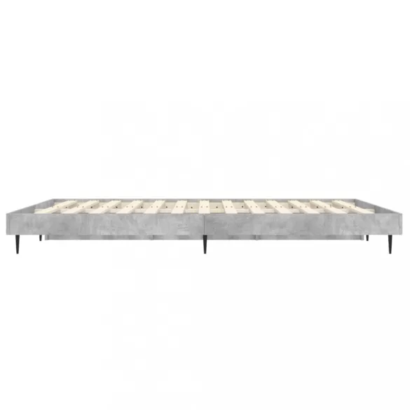 betonszürke szerelt fa ágykeret 135 x 190 cm