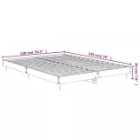 betonszürke szerelt fa ágykeret 135 x 190 cm