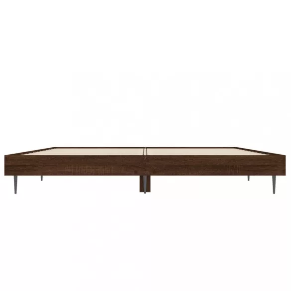 barna tölgyszínű szerelt fa ágykeret 135 x 190 cm