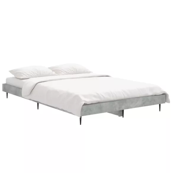 betonszürke szerelt fa ágykeret 120 x 190 cm